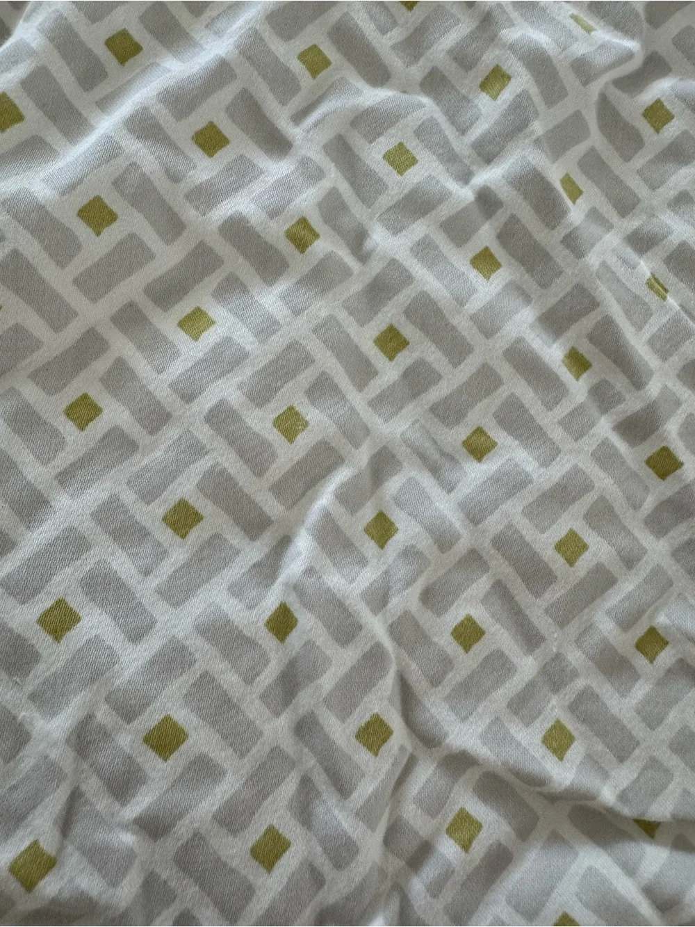 Serena & Lily Geometric Gray and Olive Patterned Crib Bedding